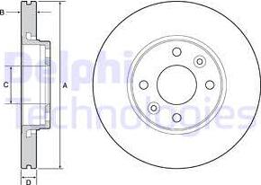 Delphi BG4459 - Тормозной диск autosila-amz.com