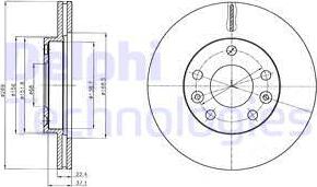 Delphi BG4455C - Тормозной диск autosila-amz.com