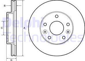 Delphi BG4455 - Тормозной диск autosila-amz.com