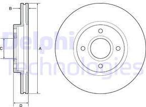 Delphi BG4569C - Тормозной диск autosila-amz.com