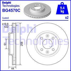 Delphi BG4570C - Тормозной диск autosila-amz.com