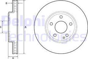 Delphi BG4646C-19B1 - Тормозной диск autosila-amz.com