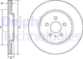 Delphi BG4643C-19B1 - Тормозной диск autosila-amz.com