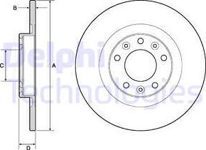 Delphi BG4662C-19B1 - Тормозной диск autosila-amz.com
