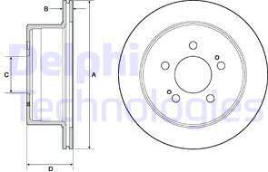 Delphi BG4677C - Тормозной диск autosila-amz.com