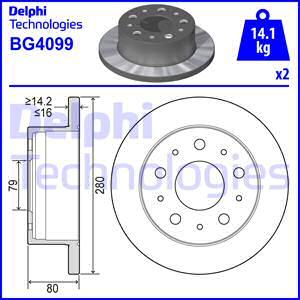 Delphi BG4099 - Тормозной диск autosila-amz.com