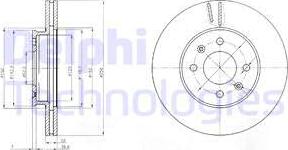 Delphi BG4096 - Тормозной диск autosila-amz.com