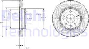 Delphi BG4092C-18B1 - Тормозной диск autosila-amz.com