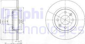 Delphi BG4045 - Тормозной диск autosila-amz.com