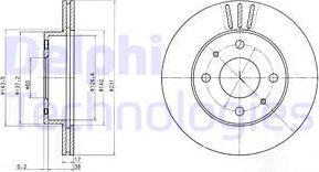 Delphi BG4047 - Тормозной диск autosila-amz.com