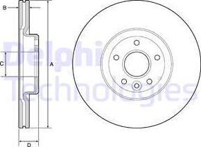 Delphi BG4056C - Тормозной диск autosila-amz.com