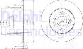 Delphi BG4050 - Тормозной диск autosila-amz.com