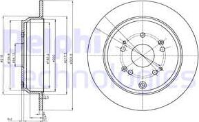 Delphi BG4064C - Тормозной диск autosila-amz.com