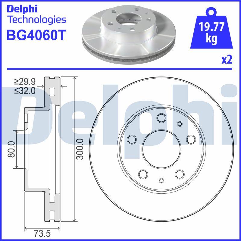 Delphi BG4060T - Тормозной диск autosila-amz.com