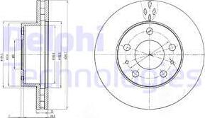 Delphi BG4060 - Тормозной диск autosila-amz.com