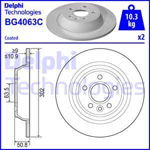 Delphi BG4063C - Тормозной диск autosila-amz.com