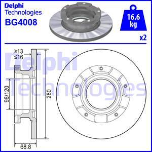 Delphi BG4008 - Тормозной диск autosila-amz.com