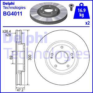 Delphi BG4011 - Тормозной диск autosila-amz.com