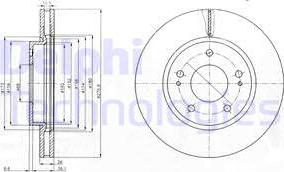 Delphi BG4147 - Тормозной диск autosila-amz.com