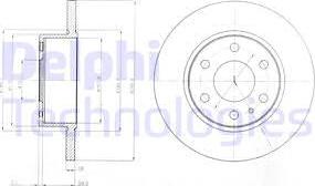 Delphi BG4164 - Тормозной диск autosila-amz.com