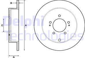Delphi BG4161 - Тормозной диск autosila-amz.com
