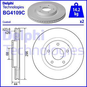 Delphi BG4109C - Тормозной диск autosila-amz.com