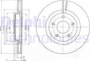 Delphi BG4109 - Тормозной диск autosila-amz.com