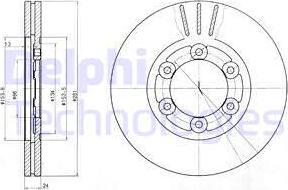 Delphi BG4104 - Тормозной диск autosila-amz.com