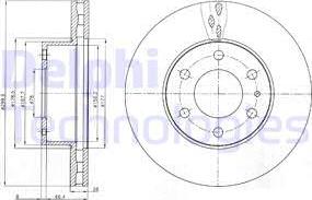 Delphi BG4100 - Тормозной диск autosila-amz.com