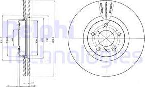 Delphi BG4107 - Тормозной диск autosila-amz.com