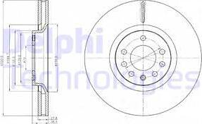 Delphi BG4185C - BG4185C диск тормозной передний!\ Opel Astra H/Zafira 2.0i 16V 05> autosila-amz.com