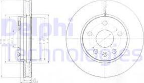 Delphi BG4187 - Тормозной диск autosila-amz.com