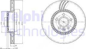 Delphi BG4123 - Диск торм Ford Galaxy, S-MAX, Volvo S60 II, S80 II, V70 III, XC70 II, LR Freelander 3.2 autosila-amz.com