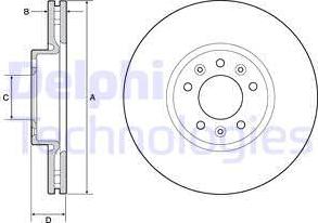 Delphi BG4805C - Тормозной диск autosila-amz.com