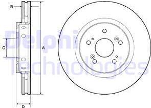 Delphi BG4808C - Тормозной диск autosila-amz.com