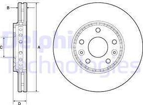 Delphi BG4815C - Тормозной диск autosila-amz.com