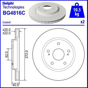 Delphi BG4816C - Тормозной диск autosila-amz.com