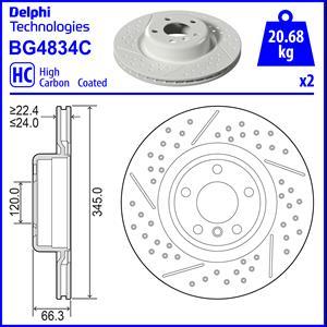 Delphi BG4834C-18B1 - Тормозной диск autosila-amz.com