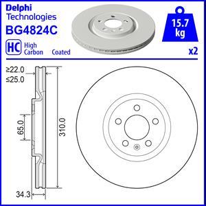 Delphi BG4824C - Тормозной диск autosila-amz.com