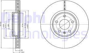 Delphi BG4346C-19B1 - Тормозной диск autosila-amz.com