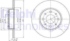 Delphi BG4312 - Тормозной диск autosila-amz.com