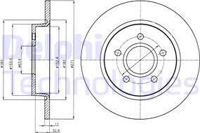 Delphi BG4386C - BG4386C диск тормозной задний!\ Ford Focus III 1.6/2.0/1.6TD/2.0TD 11> autosila-amz.com