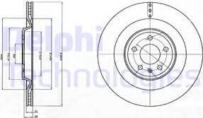 Delphi BG4387C-18B1 - Тормозной диск autosila-amz.com