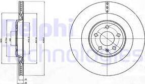 Delphi BG4387 - Тормозной диск autosila-amz.com