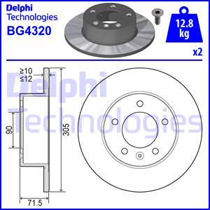 Delphi BG4320 - Тормозной диск autosila-amz.com