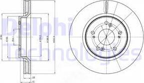 Delphi BG4250 - Тормозной диск autosila-amz.com