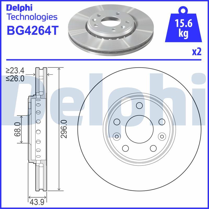 Delphi BG4264T - Тормозной диск autosila-amz.com
