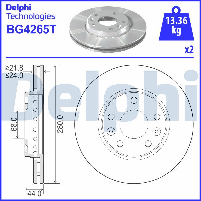 Delphi BG4265T - Тормозной диск autosila-amz.com