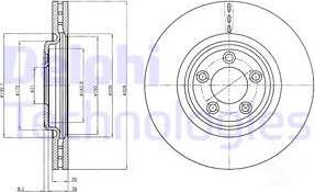 Delphi BG4203C-18B1 - Тормозной диск autosila-amz.com
