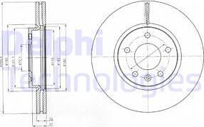 Delphi BG4278 - Тормозной диск autosila-amz.com